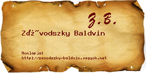 Závodszky Baldvin névjegykártya
